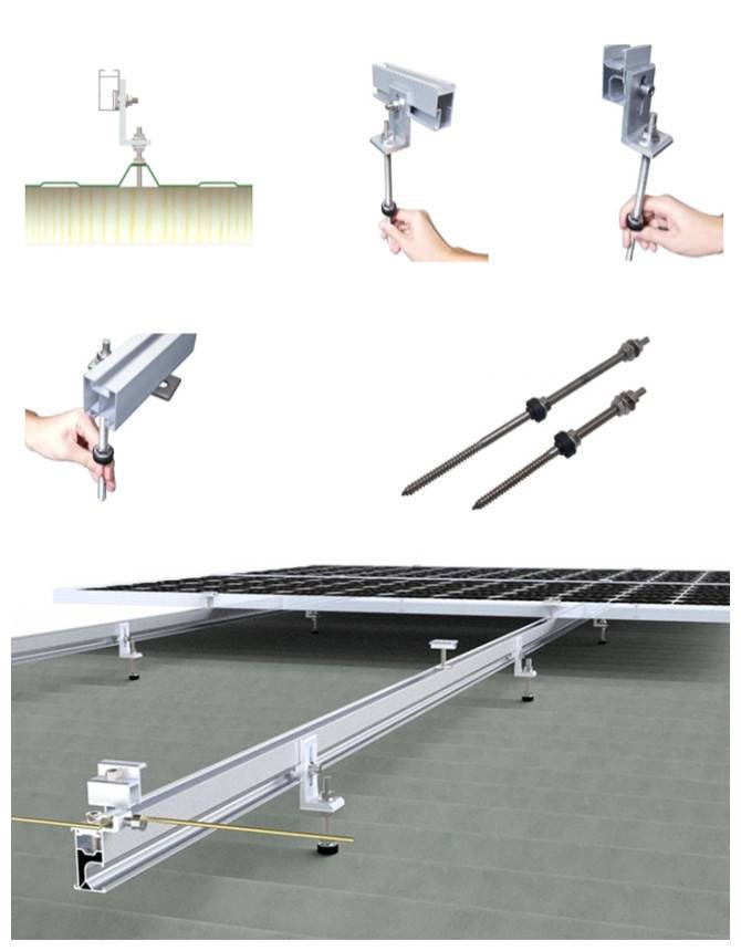 Installation of Solar Panel Double Head Hanger Bolt