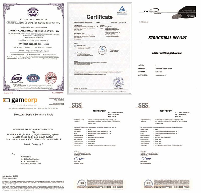 Hanger Bolts For Solar Panels Factory Price's Certificate