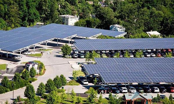 solar panel carport real scene