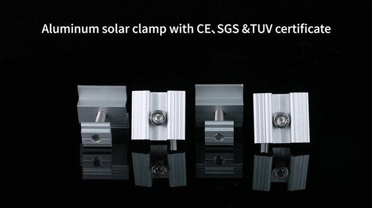 black solar panel mid clamp overview