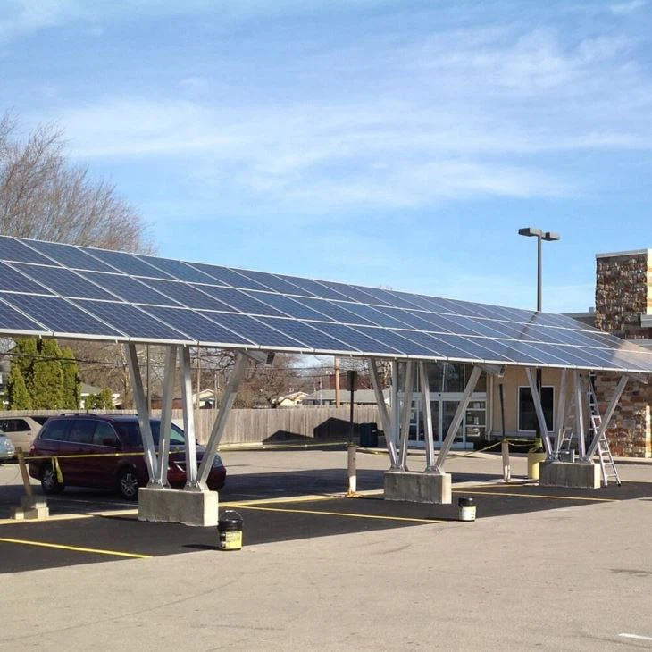 Photovoltaic Solar Panel Mounting Aluminum Carport Pv Structures Custom-made Cost Effective
